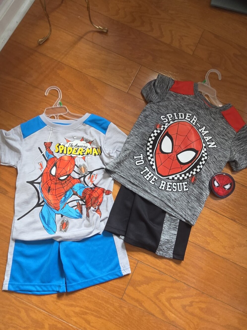 Marvel Spider-Man Kids Shorts Sets Gray and Blue